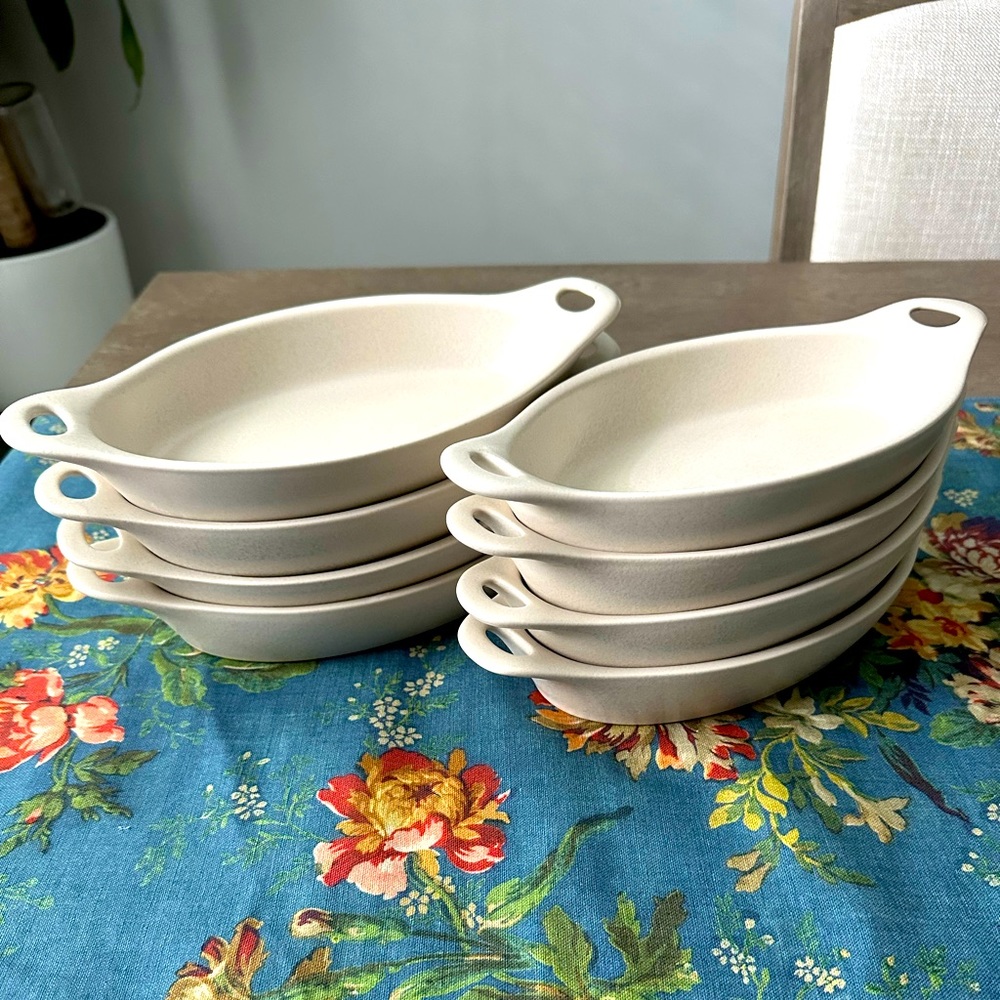 Au Gratin Stoneware Oval Dish- Set of 8